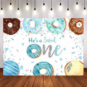 [Only Ship To U.S] Mocsicka Sweet Donut He's a Sweet One Happy Birthday Party Backdrop-Mocsicka Party