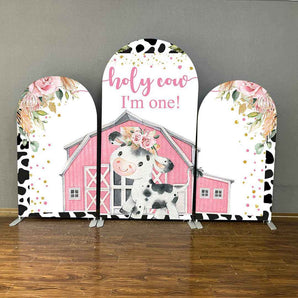 Mocsicka Farm and Holy Cow Double-printed Chiara Cover Backdrop for Birthday Party-Mocsicka Party
