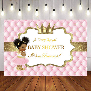 [Clearance] Mocsicka Royal Princess Baby Shower Backdrop Pink Diamond Newborn Backdrops