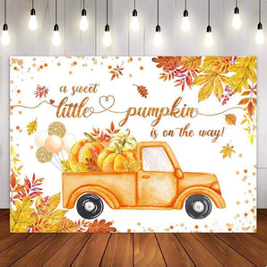 Mocsicka A Swee Pumpkin is one the Way Baby Shower Party Backdrop-Mocsicka Party