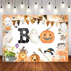 Mocsicka Halloween Theme Happy Booday Party Backdrop-Mocsicka Party