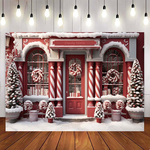 Mocsicka Candy Store Merry Christmas Party Photography Backdrop