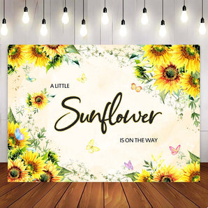 Mocsicka A Little Sunflower is on the way Baby Shower Party Backdrop