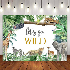 Mocsicka Let's Go Wild Baby Shower Party Backdrop