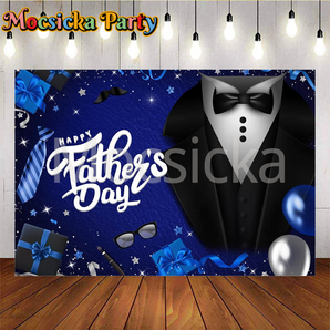 Mocsicka Suit Tie Bow Tie Happy Father's Day Photo Backdrop