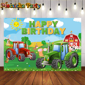 Mocsicka Farm-Themed Party Backdrop for Birthday