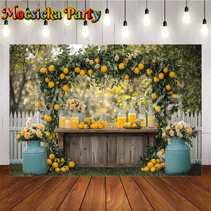 Mocsicka Lemon Tree Wreath And Lemon Juice Photo And Flower Photo Backdrop