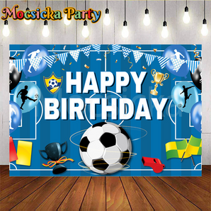 Mocsicka Soccer-Themed Party Backdrop for Birthday