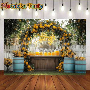 Mocsicka Lemon Tree Wreath And Lemon Juice Photo Backdrop