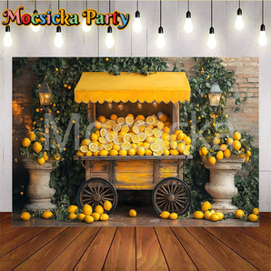 Mocsicka Lemon Carriage Photo Backdrop