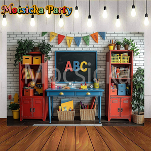 Mocsicka Back to School ABC Themed Classroom Decor Party Backdrop