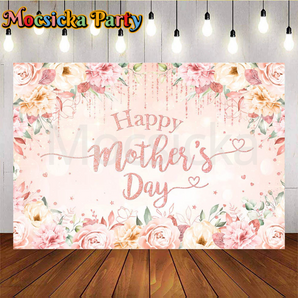 Mocsicka Colorful Flowers Happy Mother's Day Backdrop