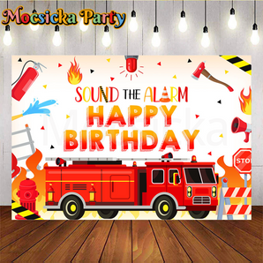 Mocsicka ''SOUND THE ALARM ''Party Backdrop for Birthday