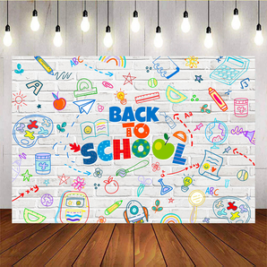 Mocsicka Pencil Ruler and Paper Airplane Back to School Backdrop