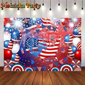 Mocsicka Flag Day Backdrop for Photography USA Flag Background 4th of July Happy Independence Day Patriotic Activity Party Backdrop
