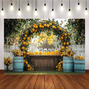 Mocsicka Lemon Tree Wreath And Lemon Juice Photo Backdrop