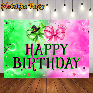 Mocsicka Happy Birthday in green&pink for Birthday