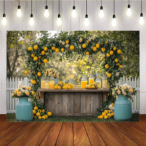 Mocsicka Lemon Tree Wreath And Lemon Juice Photo And Flower Photo Backdrop