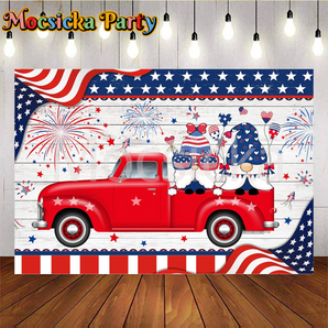 Mocsicka Independence Day Banner for Photography 4th of July Party Backdrop Patriotic Hanging Banner Background for Labor Day Veterans Day Memorial Day