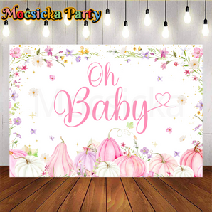 Mocsicka Oh Baby with pink pumpkin for Baby shower
