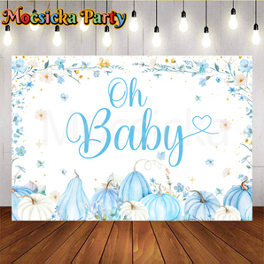 Mocsicka Oh Baby with blue pumpkin for Baby shower