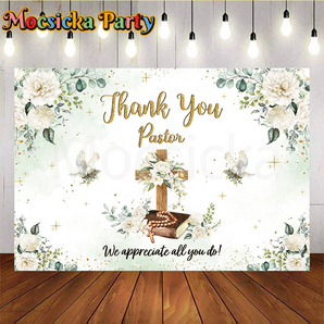 Mocsicka Thank you pastor with white flower for Thanksgiving