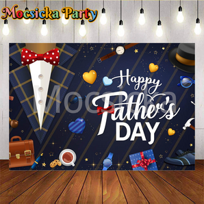 Mocsicka Blue Suit Tie Gifts Father's Day Photo Backdrop
