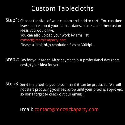 Mocsicka Custom Vinyl Tablecloths for Party Decoration