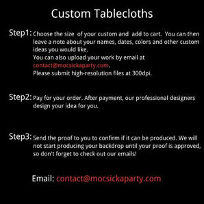 Mocsicka Custom Vinyl Tablecloths for Party Decoration