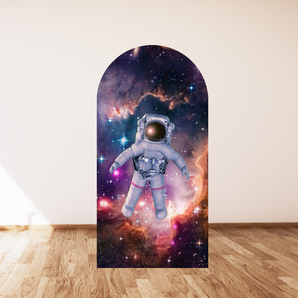 Mocsicka Space Themed Birthday Party Double-printed Arch Cover Backdrop