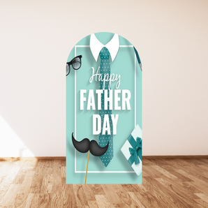 Mocsicka Tiffany Blue Happy Father's Day Double-printed Arch Cover Backdrop
