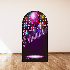 Mocsicka Disco Theme Double-printed Arch Cover Backdrop