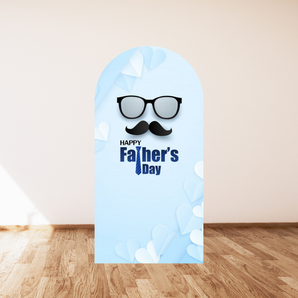 Mocsicka Light Blue Happy Father's Day Double-printed Arch Cover Backdrop