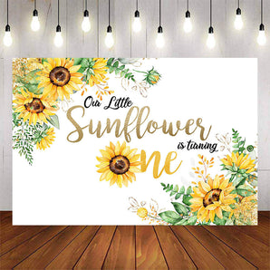 Mocsicka Our Little Sunflowers is Turning One Happy 1st Birthday Backdrop-Mocsicka Party