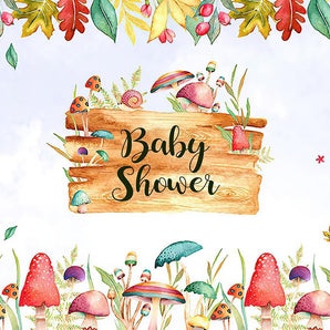 Mocsicka Cute Little Mushroom Baby Shower Party Ployester Floor
