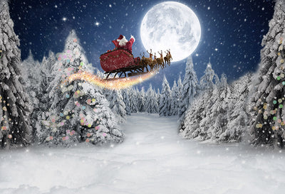 Mocsicka Winter Santa Claus Christmas Photography Backdrop