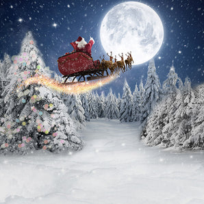 Mocsicka Winter Santa Claus Christmas Photography Backdrop