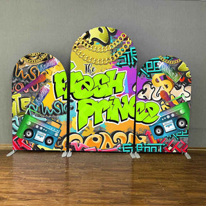 Mocsicka Retro Rock Fresh Prince Double-printed Chiara Cover Backdrop for Birthday Party-Mocsicka Party