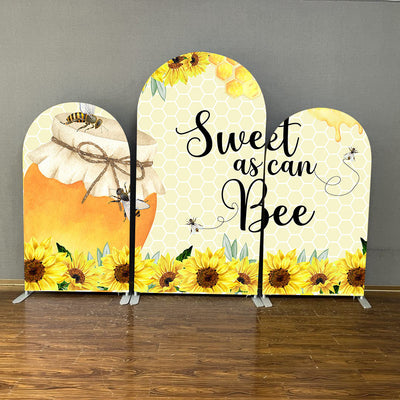 Mocsicka Sweet as can Bee Double-printed Chiara Cover Backdrop for Baby Shower Party-Mocsicka Party