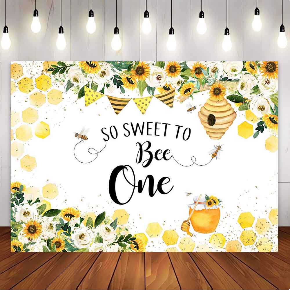 [Only Ship To U.S] Mocsicka So Sweet to Be One Happy Birthday Party Backdrop-Mocsicka Party