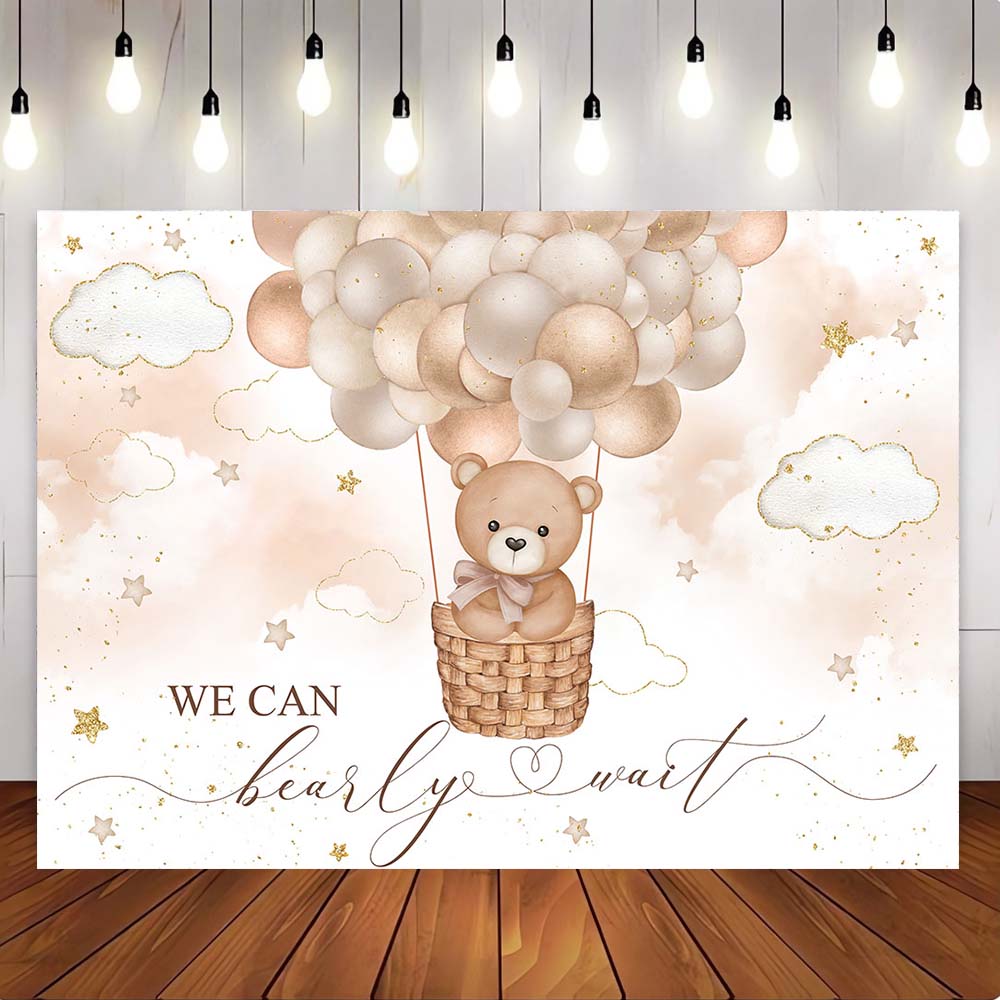[Only Ship To U.S] Mocsicka We Can Bearly Wait Baby Shower Party Backdrop-Mocsicka Party