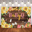 [Only Ship To U.S] Mocsicka Rustic Wood Sunflower Backyard BBQ Baby Shower Party Backdrop-Mocsicka Party