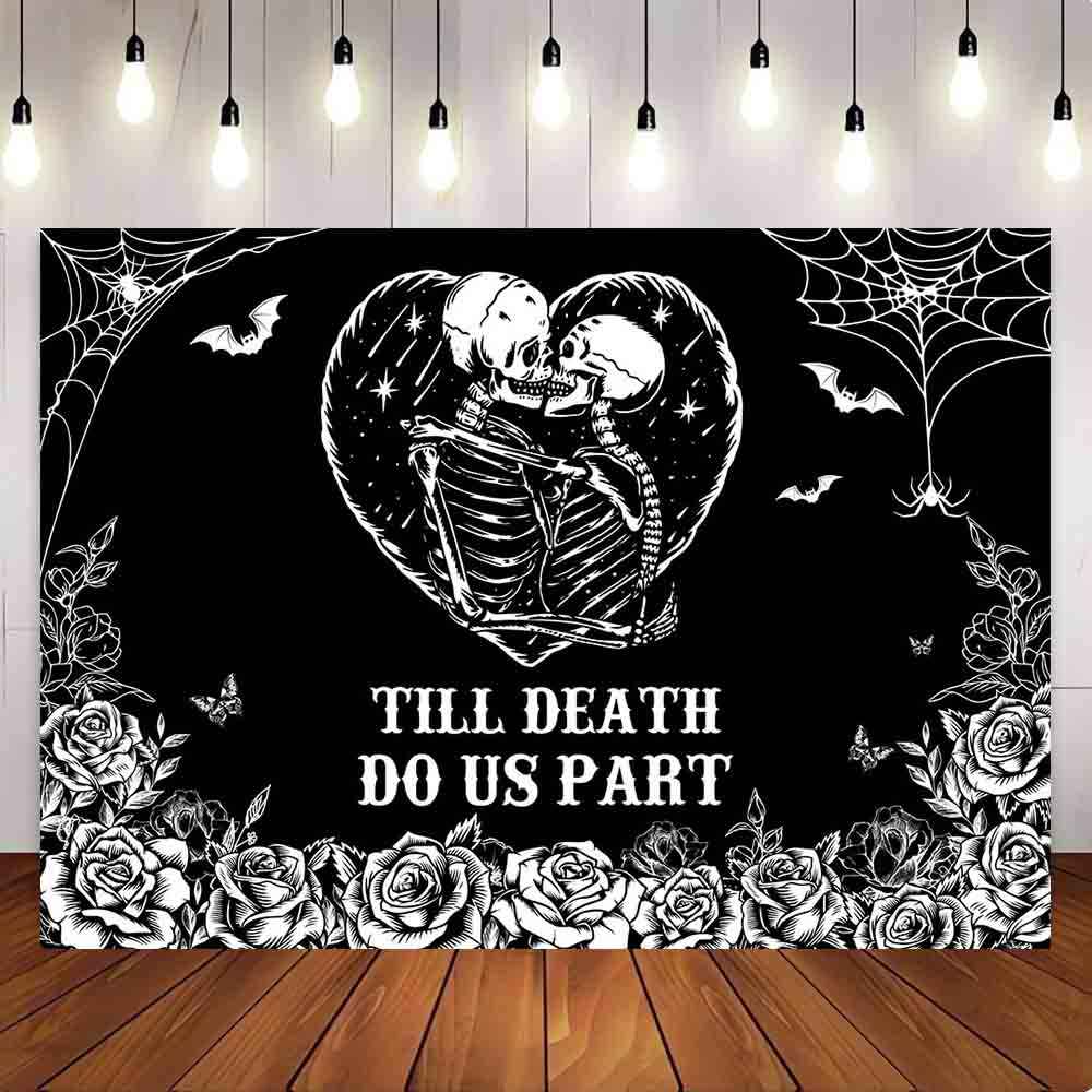 Mocsicka Tell Death Do Us Party Day of the Dead Theme Party Backdrop-Mocsicka Party