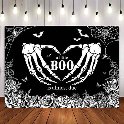 Mocsicka A Little Boo is Almost Due Halloween Theme Party Backdrop-Mocsicka Party