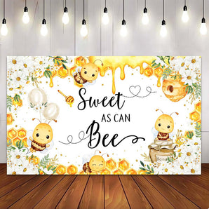 Mocsicka Cute Sweet as can Bee Baby Shower Party Backdrop
