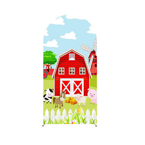 Mocsicka Farm Birthday Party Red Barn Double-printed Arch Cover Backdrop (Copy)