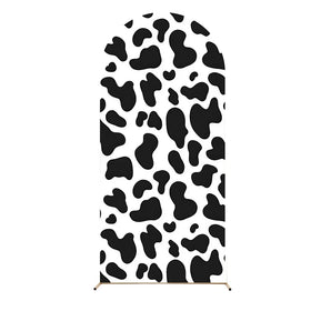 Mocsicka Farm Birthday Cow Spots Pattern Double-printed Arch Cover Backdrop