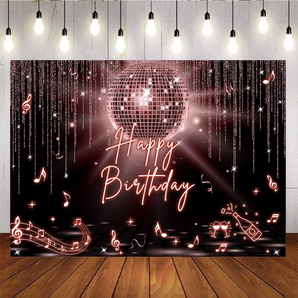Mocsicka Happy Birthday Disco Party Backdrop