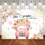 Mocsicka Pink A Little Pumpkin is on the way Baby Shower Party Backdrop-Mocsicka Party