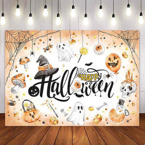 Mocsicka Pumpkin Imp Happy Halloween Party Backdrop-Mocsicka Party
